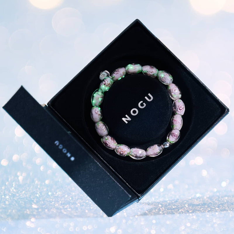 Purple Rose | .925 Sterling Silver | Firefly Glass Garden Bracelet