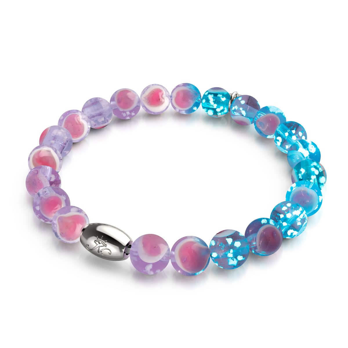 Purple x Pink | .925 Sterling Silver | Firefly Glass Love Bracelet