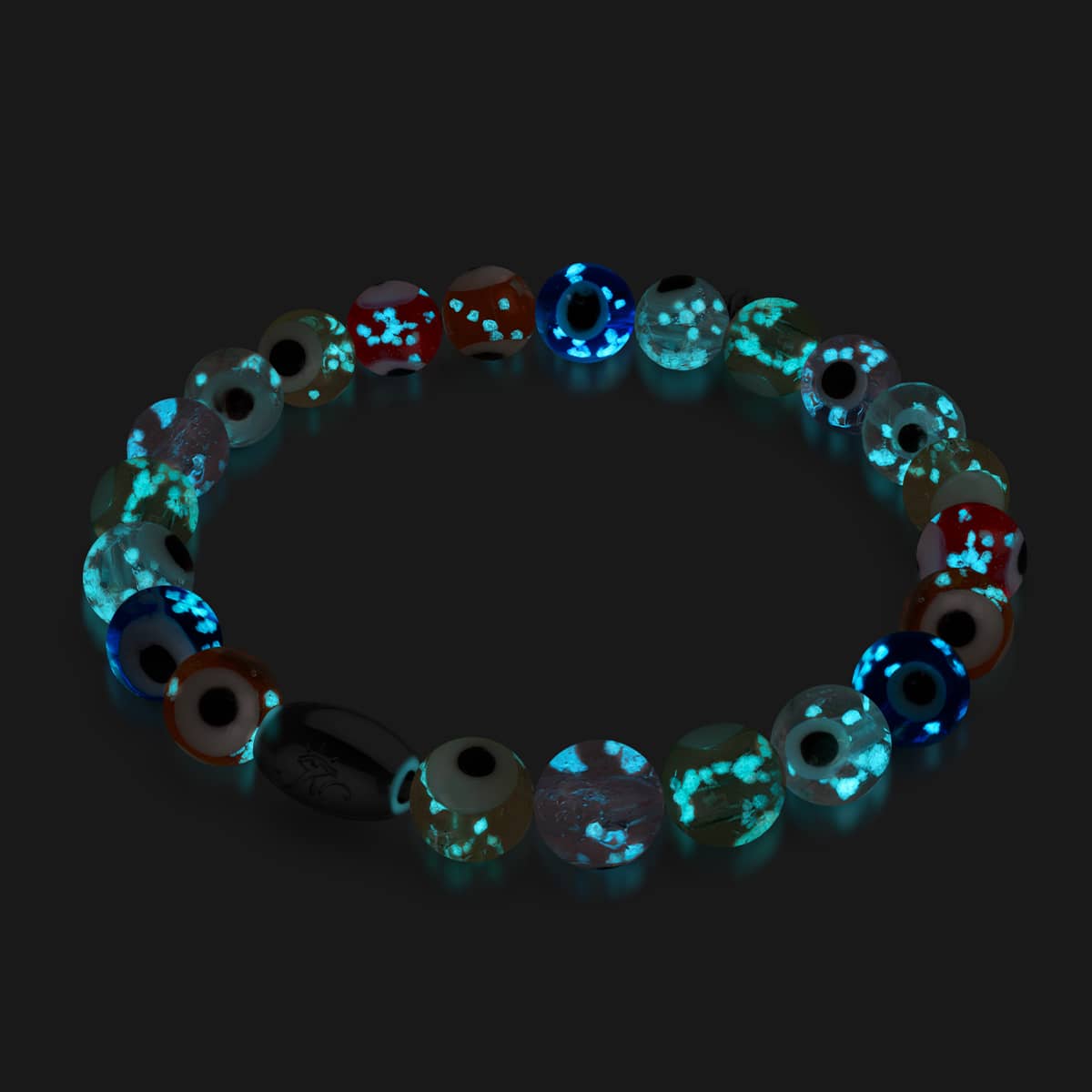 Rainbow | .925 Sterling Silver | Firefly Glass Evil Eye Bracelet