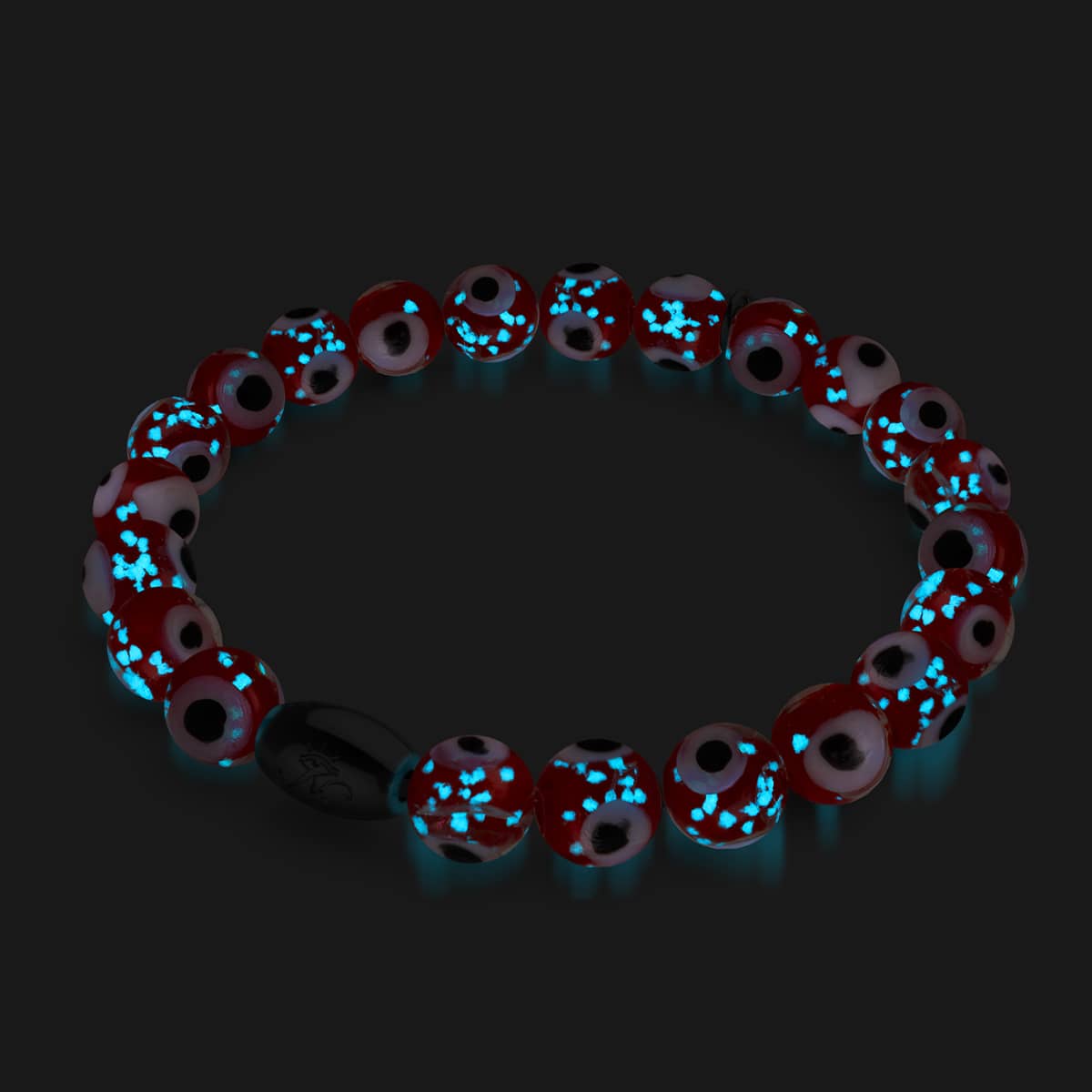 Red | .925 Sterling Silver | Firefly Glass Evil Eye Bracelet