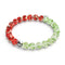 Red Holly x Frosted Mistletoe | .925 Sterling Silver | Firefly Glass Bracelet