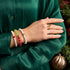 Red Holly x Frosted Mistletoe | .925 Sterling Silver | Firefly Glass Bracelet