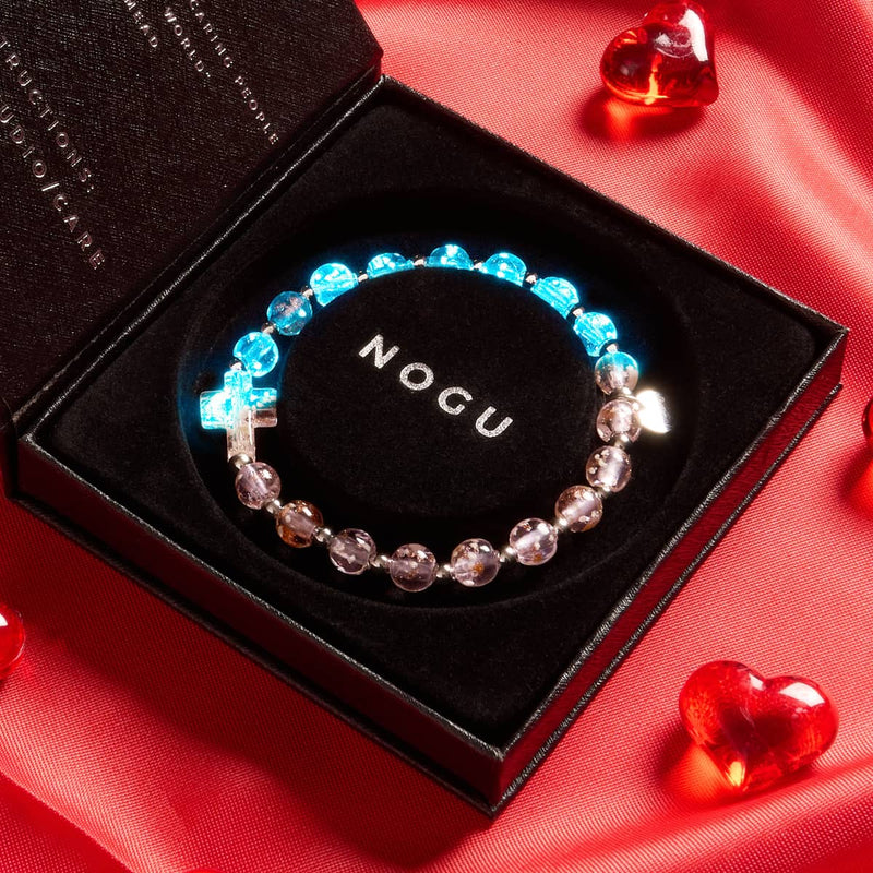 Rosewater | Silver | Firefly Glass Cross Bracelet