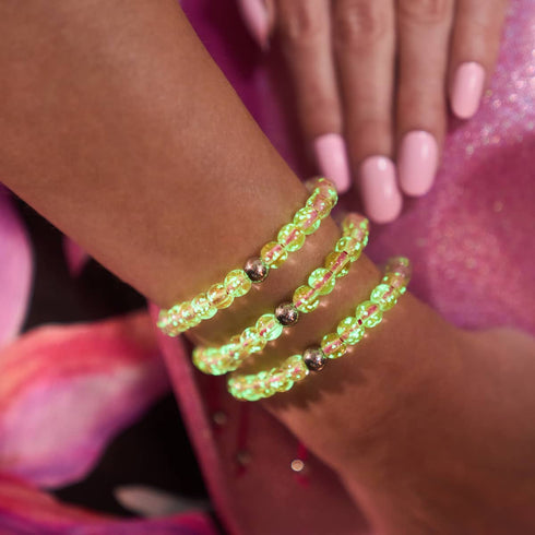 Rosewater x Magenta | Mini Firefly Glass Macrame Bracelet