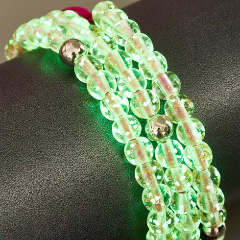 Rosewater x Magenta | Mini Firefly Glass Macrame Bracelet