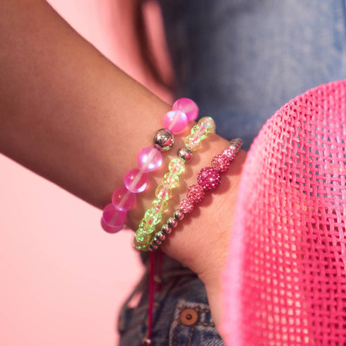 Rosewater x Magenta | Mini Firefly Glass Macrame Bracelet
