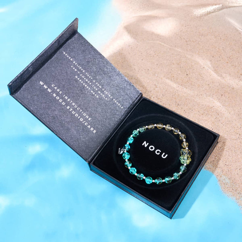 Sandy Shore | Silver | Firefly Glass Bear Bracelet