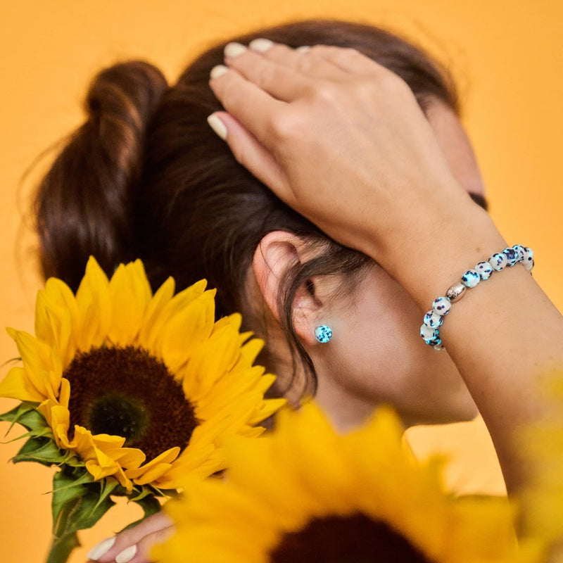 Starlit Waves | .925 Sterling Silver | Firefly Glass Bracelet