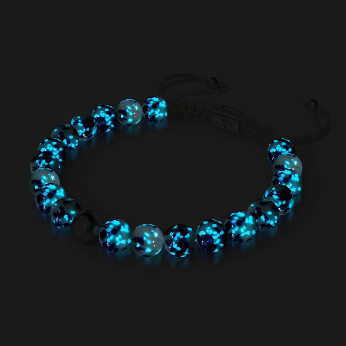 Starlit Waves | Silver | Firefly Glass Macrame Bracelet