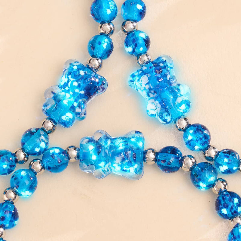 Topaz Flame | Silver | Firefly Glass Bear Bracelet