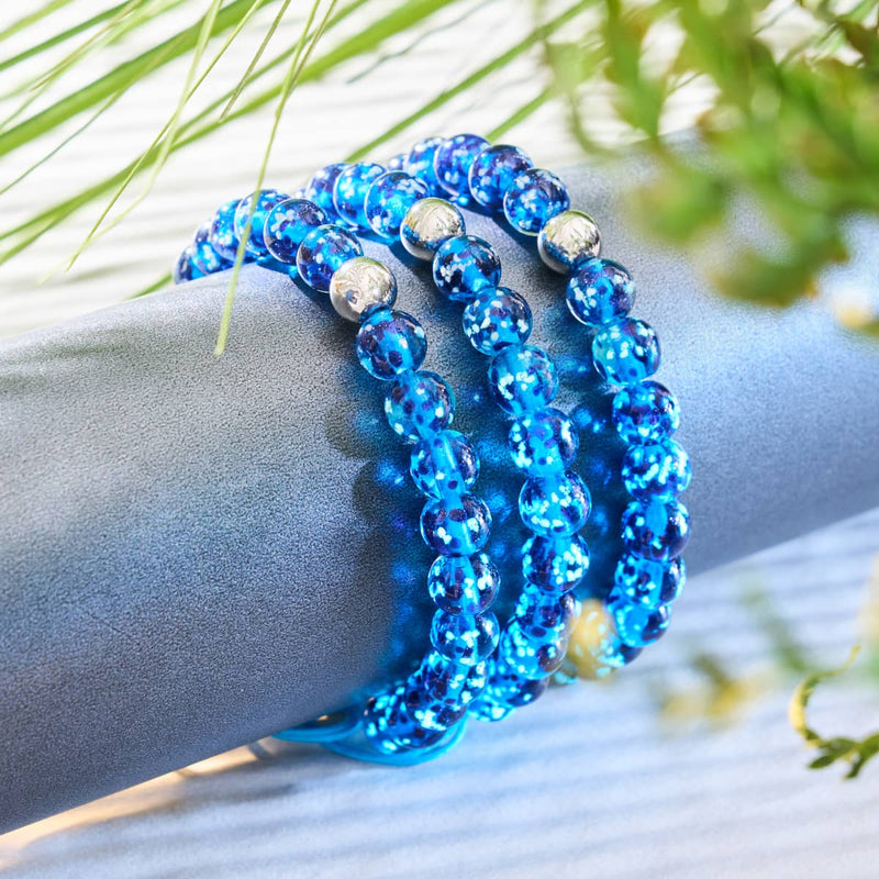 Topaz Flame | Silver | Firefly Glass Macrame Bracelet