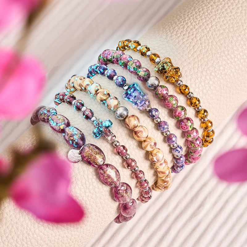 Velvet Plum | Purple Caramel | Firefly Glass Swirl Bracelet