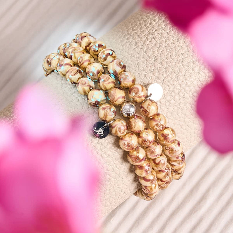 Velvet Plum | Purple Caramel | Firefly Glass Swirl Bracelet