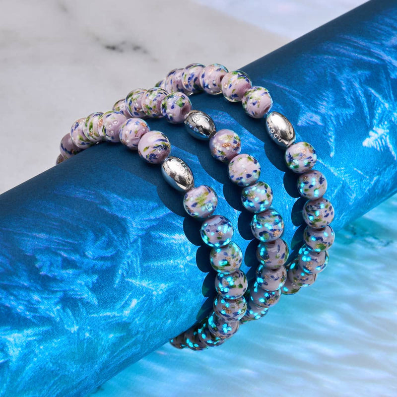 Violet Wintergreen | .925 Sterling Silver | Firefly Glass Bracelet