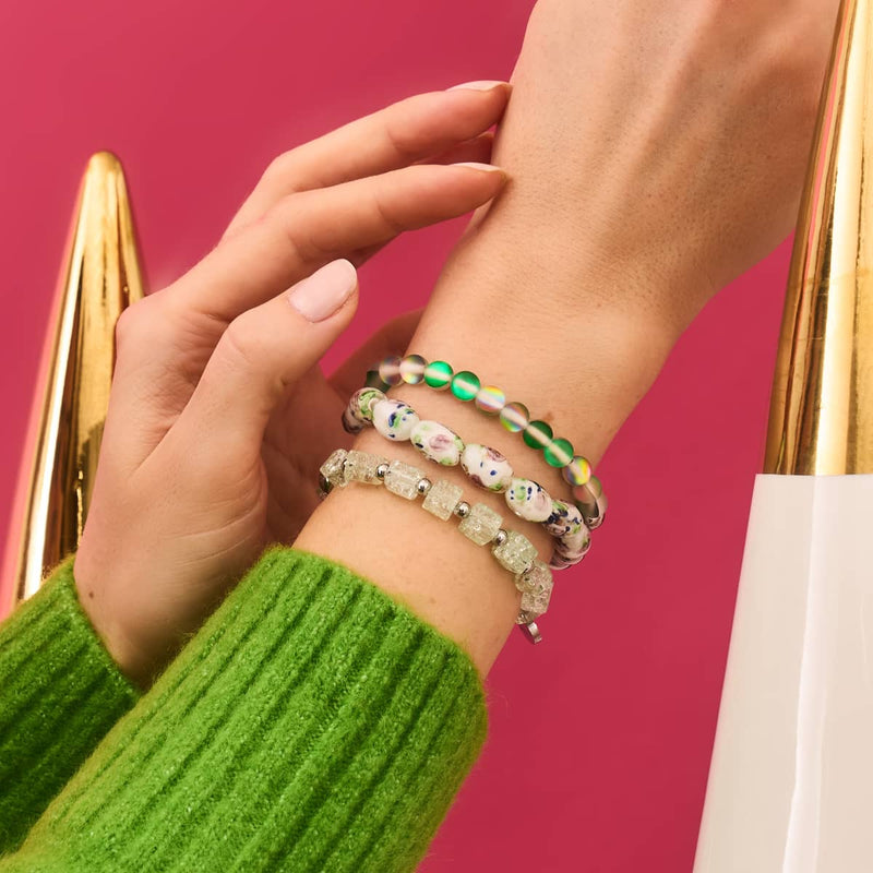 Winter Garden | .925 Sterling Silver | Firefly Glass Garden Bracelet