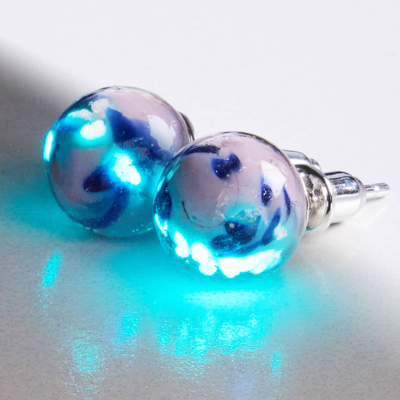 Blue Iris | .925 Sterling Silver | Firefly Glass Stud Earrings