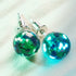 Blue Shamrock | .925 Sterling Silver | Firefly Glass Stud Earrings