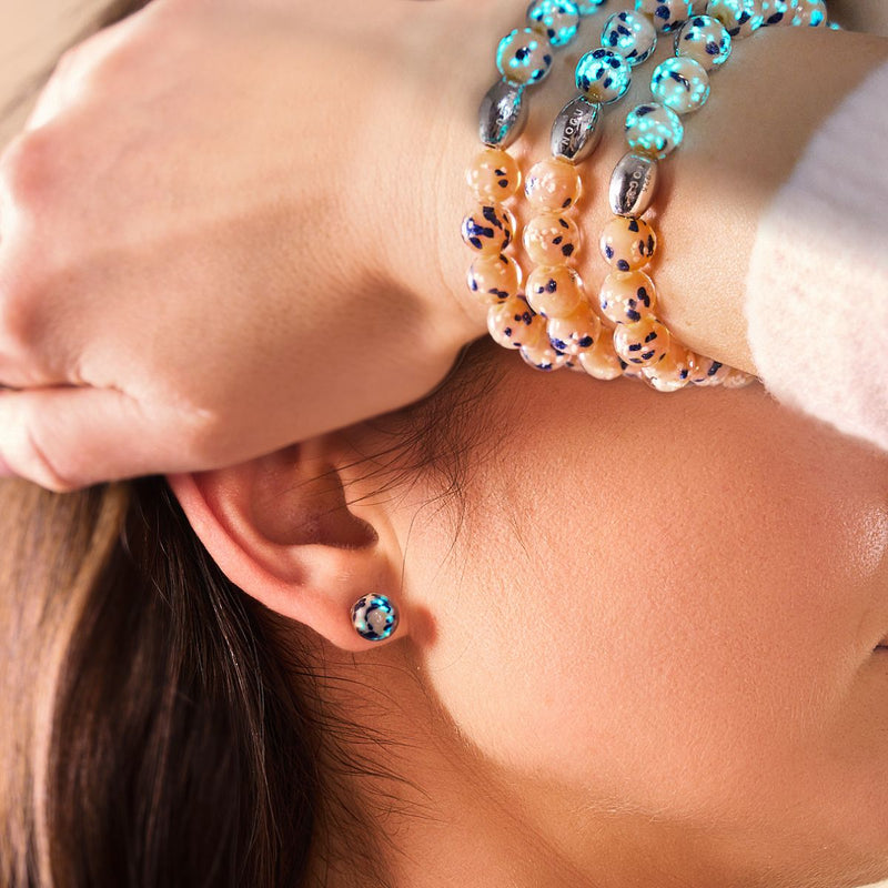 Blueberry Cobbler | .925 Sterling Silver | Firefly Glass Stud Earrings