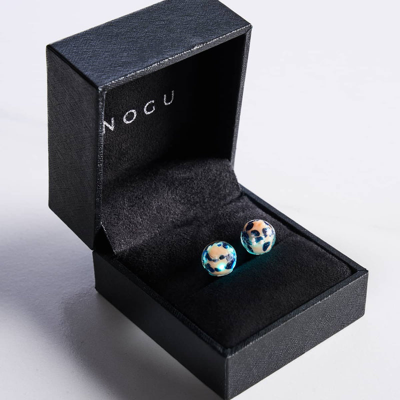 Blueberry Cobbler | .925 Sterling Silver | Firefly Glass Stud Earrings