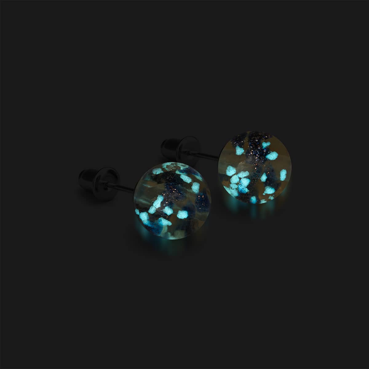 Sandstone Flame | .925 Sterling Silver | Firefly Glass Stud Earrings