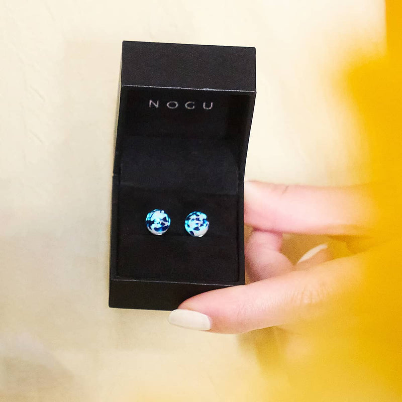 Starlit Waves | .925 Sterling Silver | Firefly Glass Stud Earrings