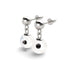 White | .925 Sterling Silver | Firefly Glass Evil Eye Drop Stud Earrings