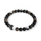 Black Agate | .925 Sterling Silver | Firefly Glass Mushroom Gemstone Bracelet