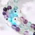 Fluorite | .925 Sterling Silver | Firefly Glass Mushroom Gemstone Bracelet