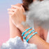 Sky Blue | .925 Sterling Silver | Deluxe Firefly Glass Mushroom Bracelet