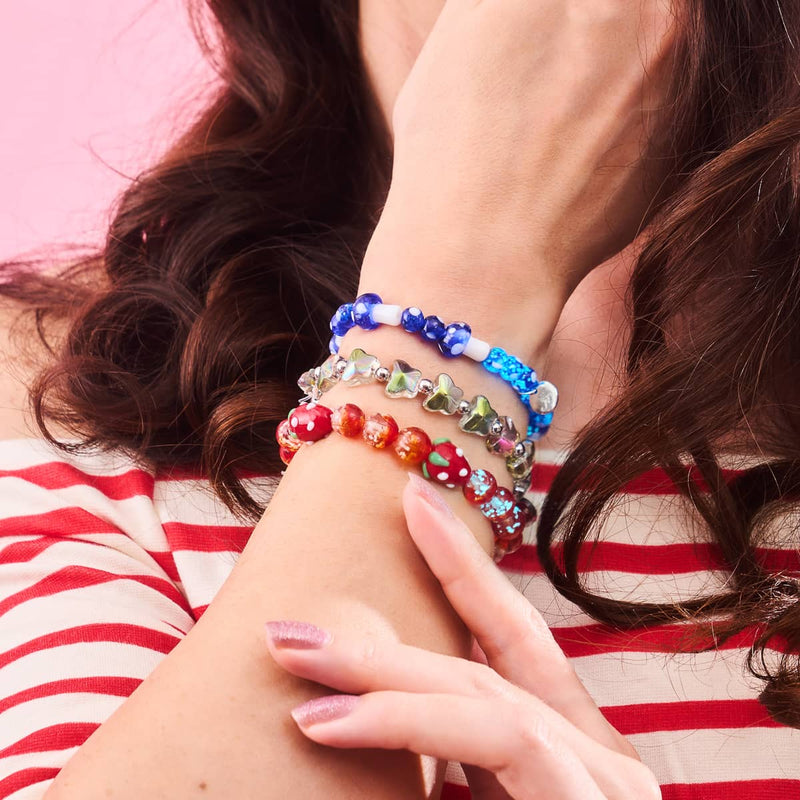 Ultramarine | .925 Sterling Silver | Deluxe Firefly Glass Mushroom Bracelet