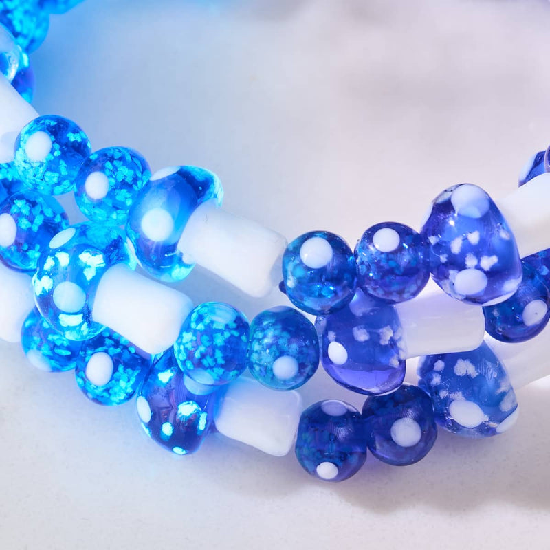 Ultramarine | .925 Sterling Silver | Deluxe Firefly Glass Mushroom Bracelet