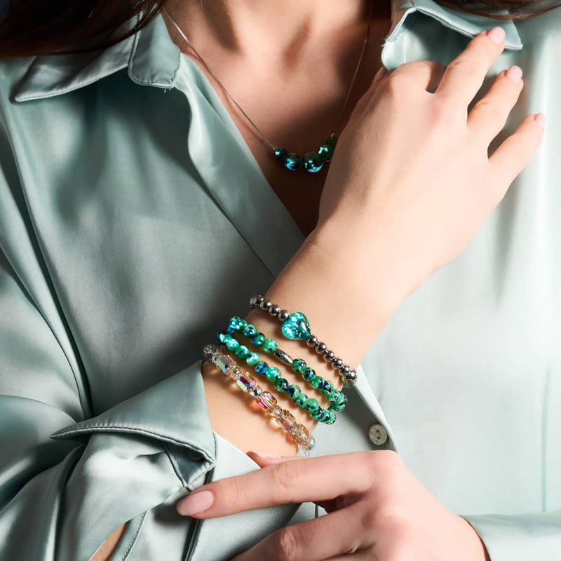 Blue Mint | .925 Sterling Silver | Firefly Glass Infinity Clasp Necklace