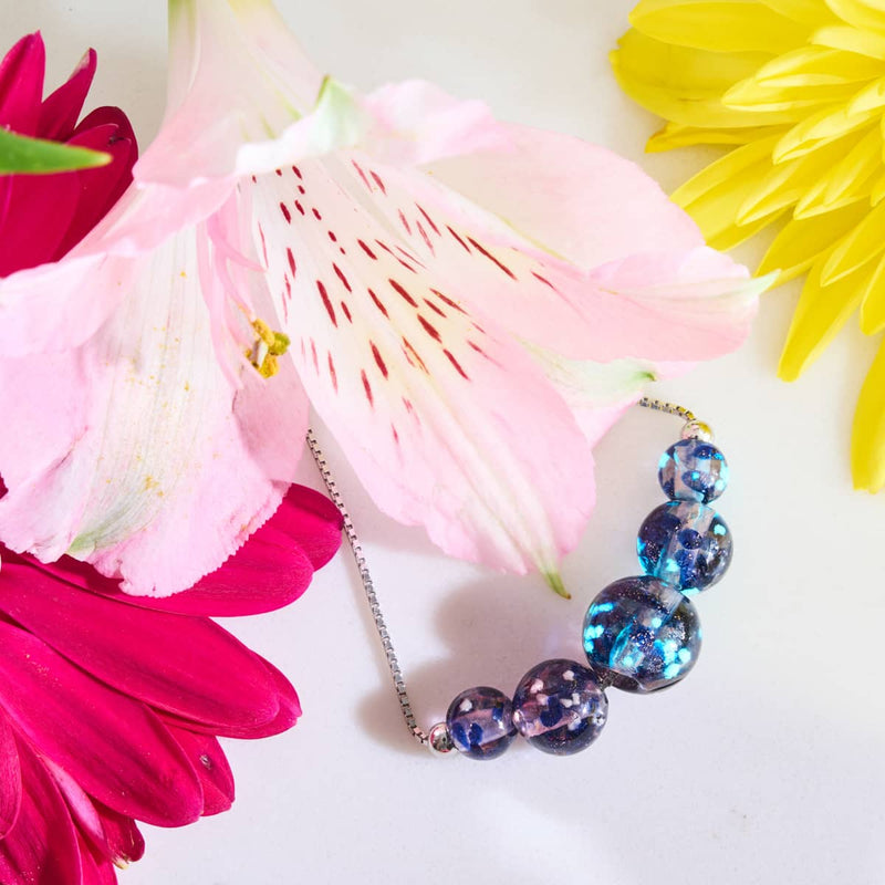 Purple Elixir | .925 Sterling Silver | Firefly Glass Infinity Clasp Necklace