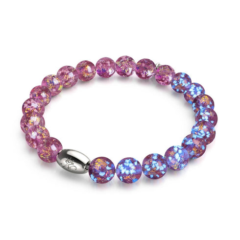 Amethyst Spark | .925 Sterling Silver | Firework Glass Bracelet