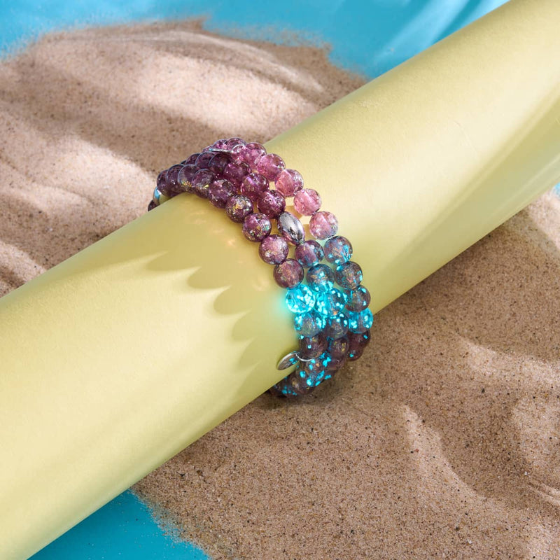 Amethyst Spark | .925 Sterling Silver | Firework Glass Bracelet