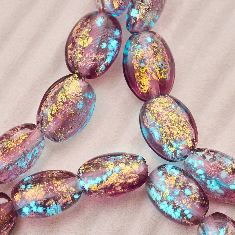 Amethyst Spark | .925 Sterling Silver | Firework Glass Pebble Bracelet