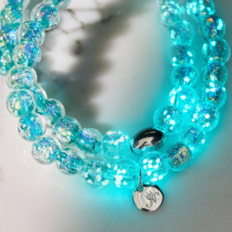 Aurora Spark | .925 Sterling Silver | Firework Glass Bracelet
