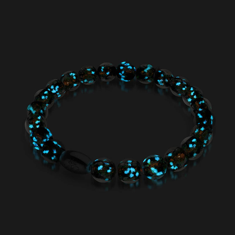 Neon Black | .925 Sterling Silver | Firework Glass Bracelet