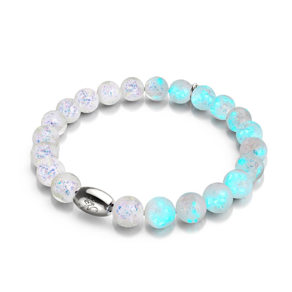 Rainbow White | .925 Sterling Silver | Firework Glass Bracelet