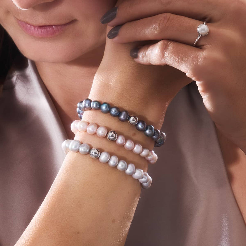 Blush Pink | .925 Sterling Silver | Freshwater Pearl Bracelet