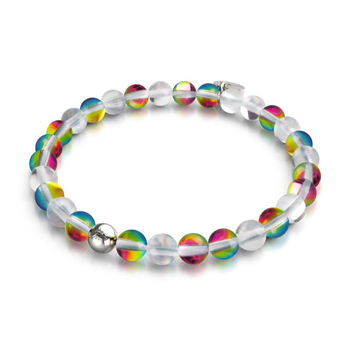 Aurora Burst | Silver | Galaxy Glass Bead Bracelet