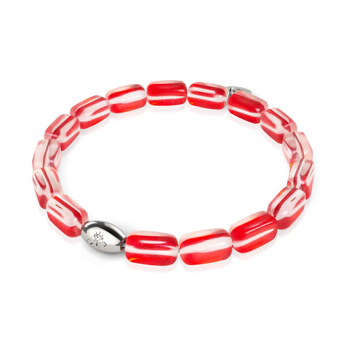 Blood Moon | .925 Sterling Silver | Galaxy Glass Pebble Bracelet