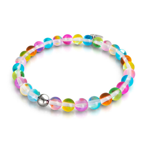 Candy Crush | Silver | Galaxy Glass Bead Bracelet