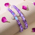 Cosmic Purple | .925 Sterling Silver | Galaxy Glass Pebble Bracelet