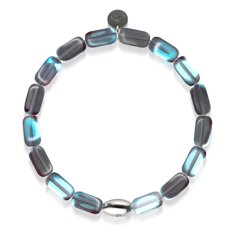 Milky Way | .925 Sterling Silver | Galaxy Glass Pebble Bracelet