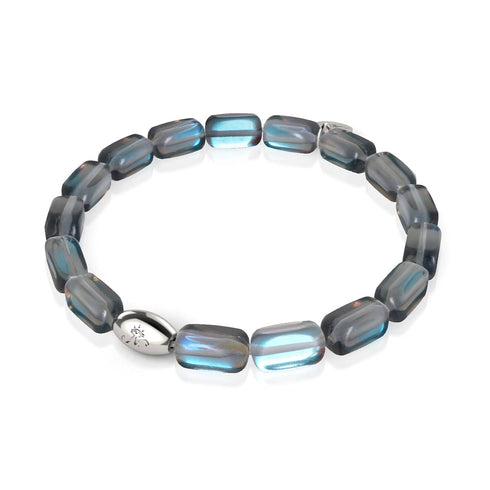 Milky Way | .925 Sterling Silver | Galaxy Glass Pebble Bracelet