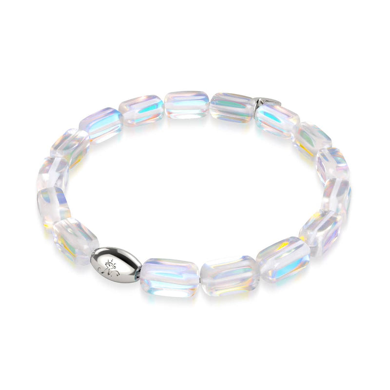 Rainbow Supernova | .925 Sterling Silver | Galaxy Glass Pebble Bracelet