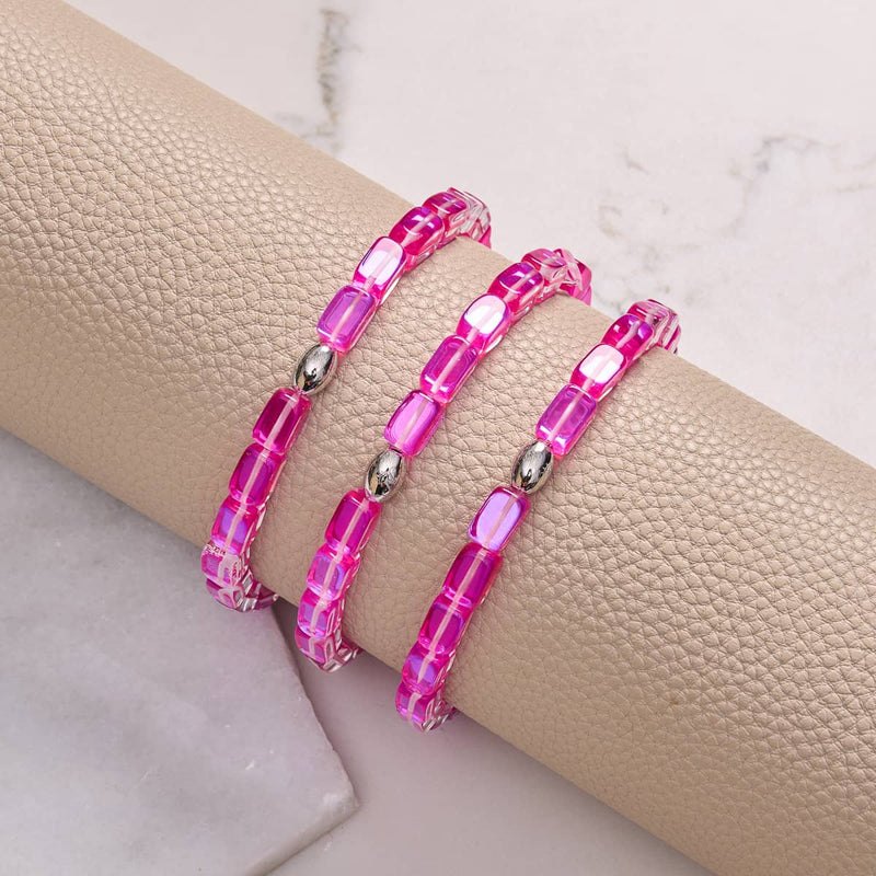 Rosette Nebula | .925 Sterling Silver | Galaxy Glass Pebble Bracelet