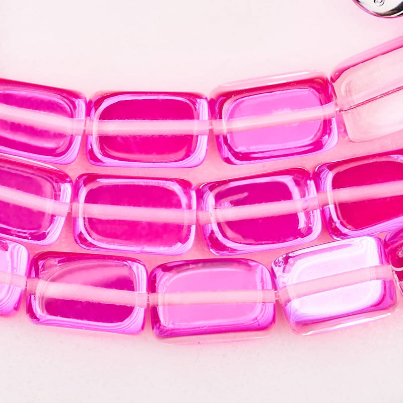 Rosette Nebula | .925 Sterling Silver | Galaxy Glass Pebble Bracelet