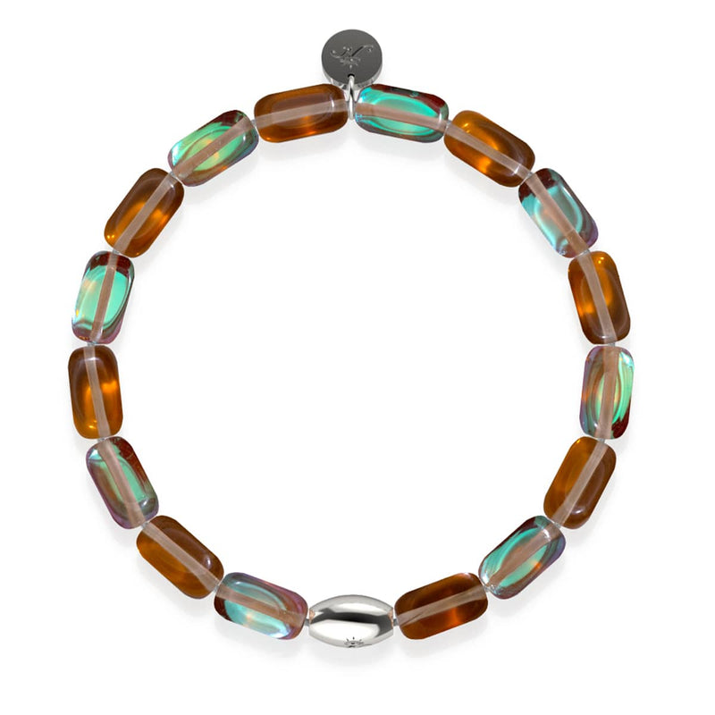 Terra | .925 Sterling Silver | Galaxy Glass Pebble Bracelet
